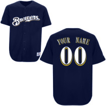 Blue Alternate Personalized MLB Milwaukee Brewers Jersey