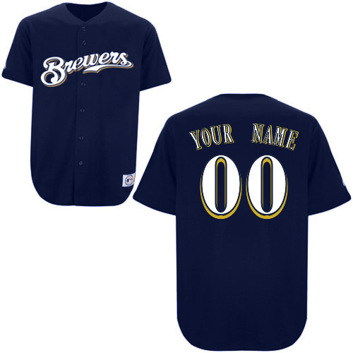 Blue Alternate Personalized MLB Milwaukee Brewers Jersey