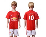2016 Soocer Club Man Utd. #10 Rooney Home Kids Jersey