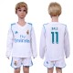 2017 Soccer Real Madrid #11 Bale Home Kids Long Sleeve Jersey