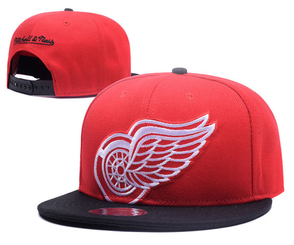 NHL Detroit Red Wings Red Snapback Hats--GS