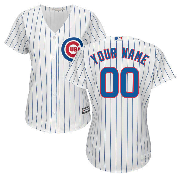 Majestics MLB Chicago Cubs Custom White Women Jersey