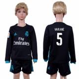 2017 Soccer Real Madrid #5 Varane Away Kids Jersey