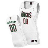 Custom NBA White Women Milwaukee Bucks Jersey