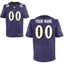 Elite Team Color Baltimore Ravens Nike Men Custom Jersey