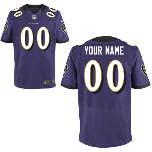 Elite Team Color Baltimore Ravens Nike Men Custom Jersey