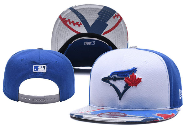 MLB Toronto Blue Jays White Blue Snapback Hats--YD