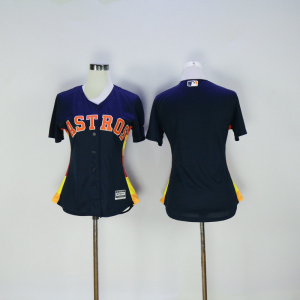 MLB Houston Astros Blank Blue Women Jersey
