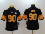 Womens NFL Pittsburgh Steelers #90 Watt Black Color Rush Limited Jersey