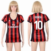 Womens Soccer Club AC Milan #10 Honda Home Jersey