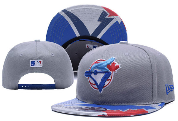 MLB Toronto Blue Jays Grey Snapback Hats--YD