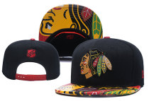 NHL Chicago Blackhawks Black Snapback Hats--YD