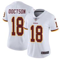 Womens Washington Redskins #18 Doctson White Jersey