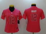 Womens New England Patriots #12 Brady Pink Color Rush Jersey