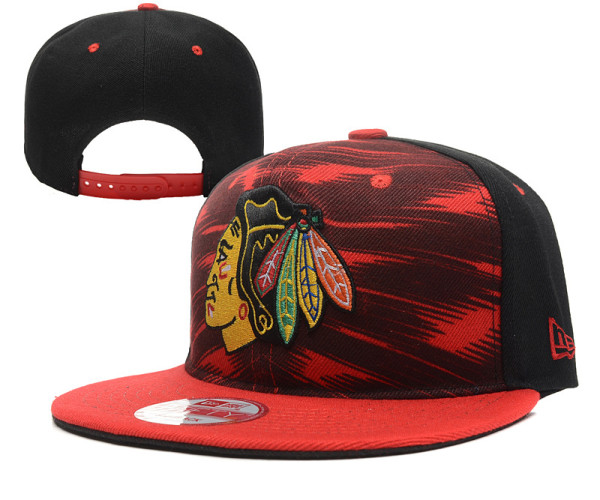 NHL Chicago Blackhawks Black Red Snapback Hats--YD