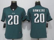 Women NFL Philadelphia Eagles #20 Dawklns Green Vapor Untouchable Jersey