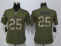 Women New Nike Kansas City Chiefs 25 Charles Green Salute To Service Limited Jersey