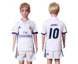 2016 Soccer Real Madrid #10 James Home Kids Jersey