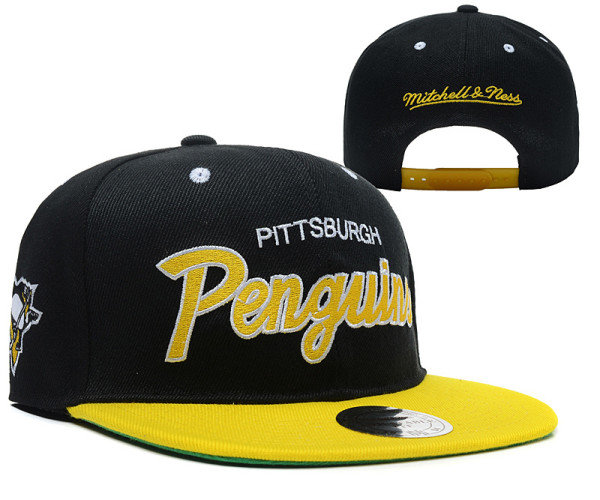 NHL Pittsburgh Penguins Black Snapback Hats--YD