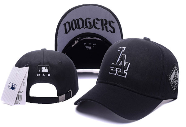 MLB Los Angeles Dodgers Snapback Black Hats--TY