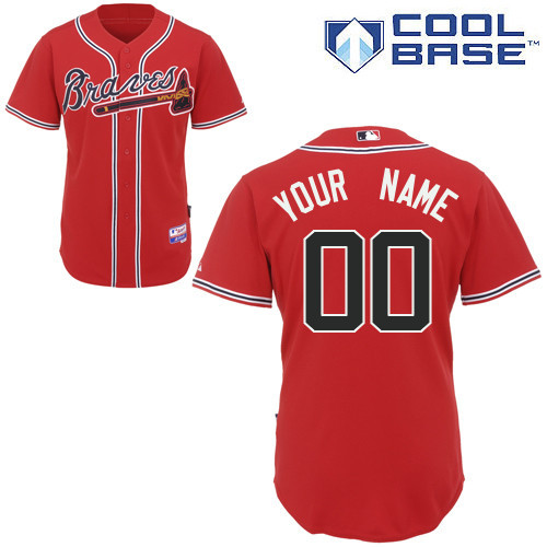 Red Jersey, Atlanta Braves Alternate Personalized Cool Base Jersey