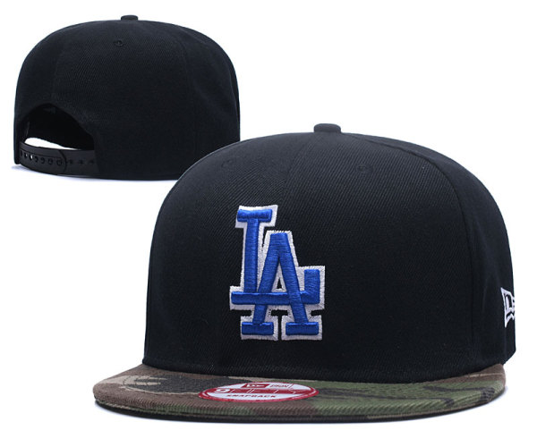 MLB Los Angeles Dodges Black Snapback Hats--GS