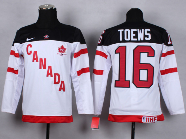 NHL Canada #16 Toews White Color Youth Jersey