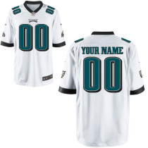 White Customized Game NFL Philadelphia Eagles Jersey