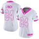Women NFL Seattle Seahawks #24 Lynch White Pink Color Rush Jersey