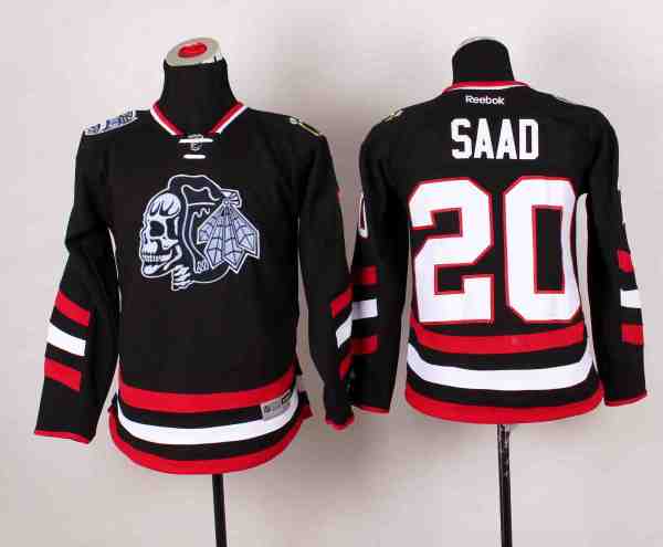 NHL Chicago Blackhawks #20 Saad Black Youth Jersey