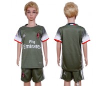 2016 Soccer AC Milan Blank Away Kids Jersey
