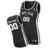 black Spurs Custom Road Women Jersey