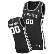 black Spurs Custom Road Women Jersey