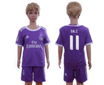 2016 Soccer Real Madrid #11 Bale Away Kids Jersey