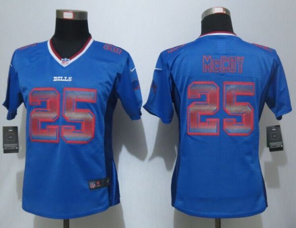 Women New Nike Buffalo Bills 25 McCoy Blue Strobe Elite Jersey