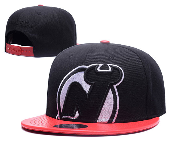 NHL New Jersey Devils Black Snapback Hats--GS