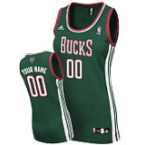 Green Jersey, Women Milwaukee Bucks Custom Road NBA Jersey