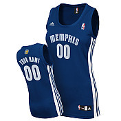 Women Custom Road Memphis Grizzlies Jersey in Blue