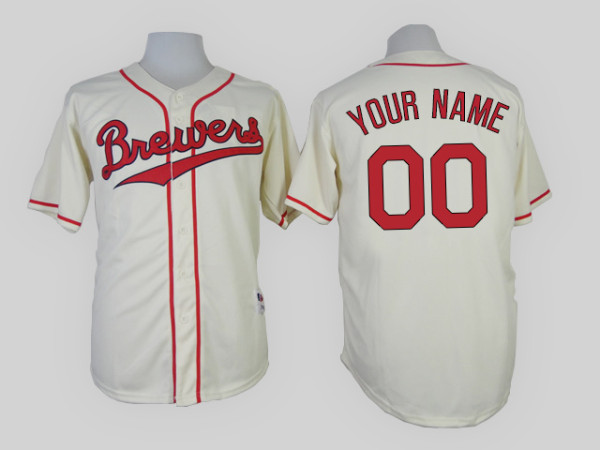 MLB Milwaukee Brewers Custom Cream Jersey