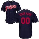 Majestics MLB Cleveland Indians Custom Blue Jersey
