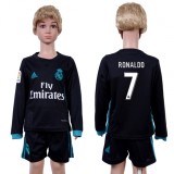 2017 Soccer Real Madrid #7 Ronaldo Away Kids Jersey