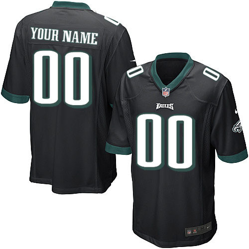 Nike Philadelphia Eagles Customized Game Black Color Jersey