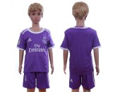 2016 Soccer Real Madrid Blank Away Kids Jersey