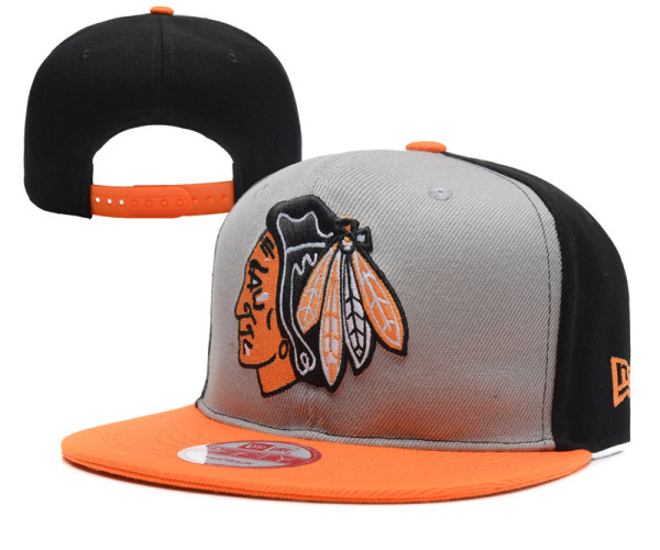 NHL Chicago Blackhawks Black Grey Snapback Hats--YD