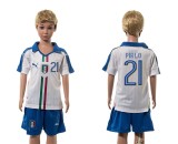 2016 Soccer Italy #21 Pirlo Away Kids Jersey