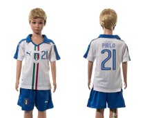 2016 Soccer Italy #21 Pirlo Away Kids Jersey