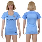 2017 Soccer Manchester City Blank Home Women Jersey