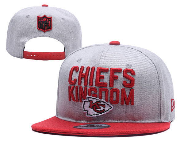 NFL Kansas City Chiefs Grey Snapback Hats--YD