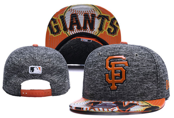 MLB San Francisco Giants Black Snapback Hats--YD