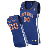 Women Custom Road New York Knicks Jersey in blue